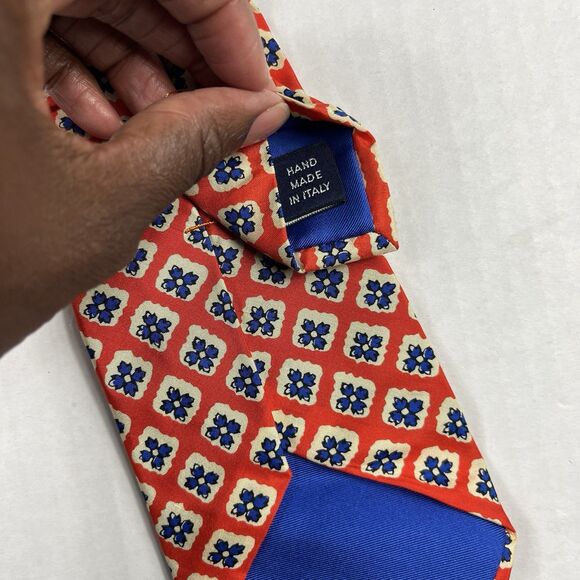 Polo Ralph Lauren Men’s Silk Tie Floral Print Italy Handmade Classic Necktie - Picture 5 of 9